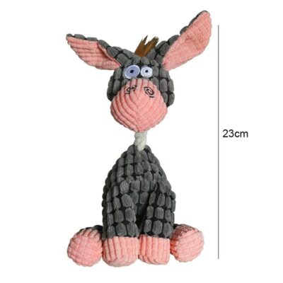 בובת חמור אפורה משעשעת לכלבים Donkey doll