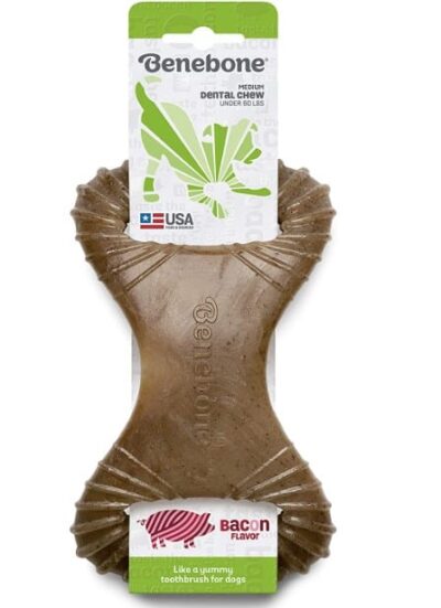 בנבון עצם נשיכה בטעם בייקון Benebone Dental Dog Chew Toy