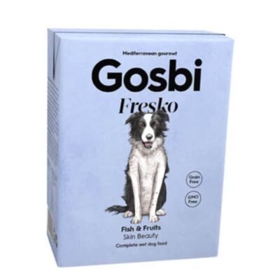 מזון רטוב לכלבים גוסבי פרסקו דגים ופירות Gosbi מגש