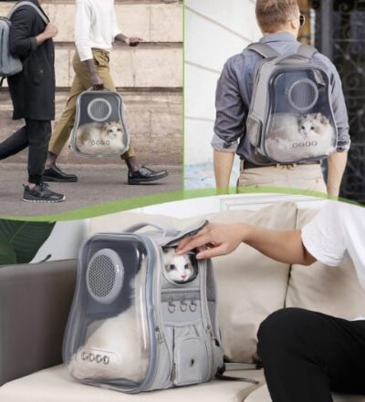 ⁦תיק נשיאה לחתול עם כתפיות תיק גב  Backpack carrier for cats⁩ – תמונה ⁦2⁩