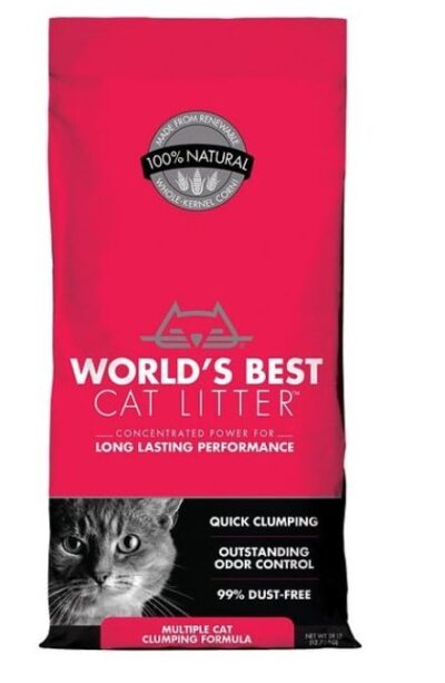 חול מתגבש ללא בישום נשטף באסלה 6.8 ק"ג World's Best Cat Litter אדום