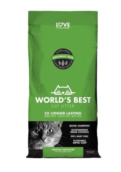 וורלדס בסט אוריג'ינל חול מתגבש ללא ריח World's Best Cat Litter ORIGINAL UNSCENTED ירוק