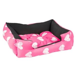 מיטה לכלב CLASSIC BED פטס פרוג'קט ורוד לבבות