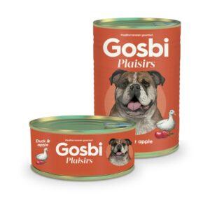 שימורי פלז'יר ברווז ותפוח לכלב מבית Gosbi במשקל 185 גרם