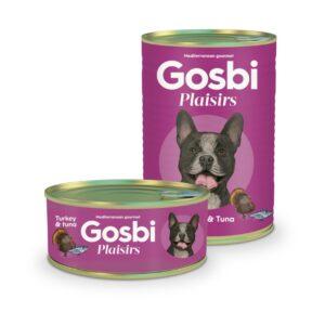 שימורי פלז'יר טונה והודו לכלב מבית Gosbi במשקל 185 גרם