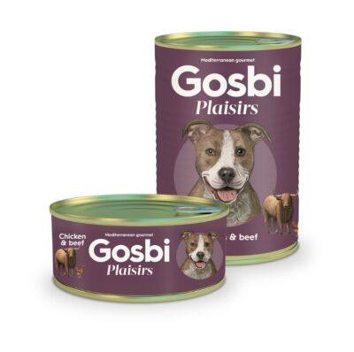 שימורי פלז'יר עוף ובקר לכלב מבית Gosbi במשקל 185 גרם