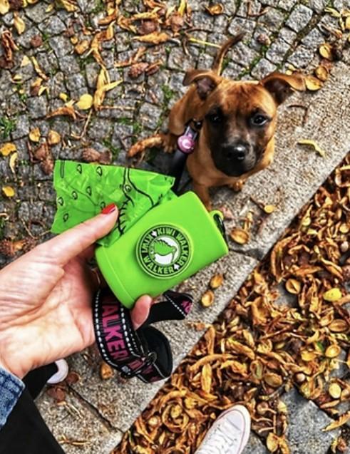 פאוץ סיליקון לשקיות קקי בצבע ירוק