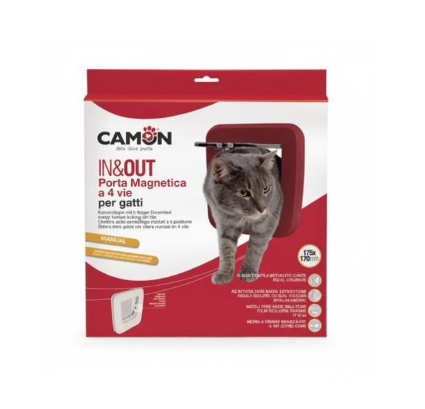 דלת לחתול עם שבב בצבע חום