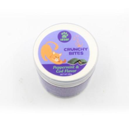 אורבן חטיף כריות דג ומנטה לחתול 80 גרם Urban Crunchy Bites צנצנת