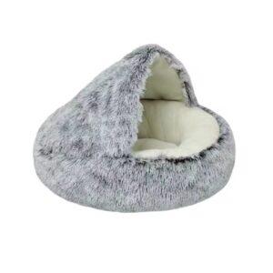 מיטת פיתה פרוותית אפורה