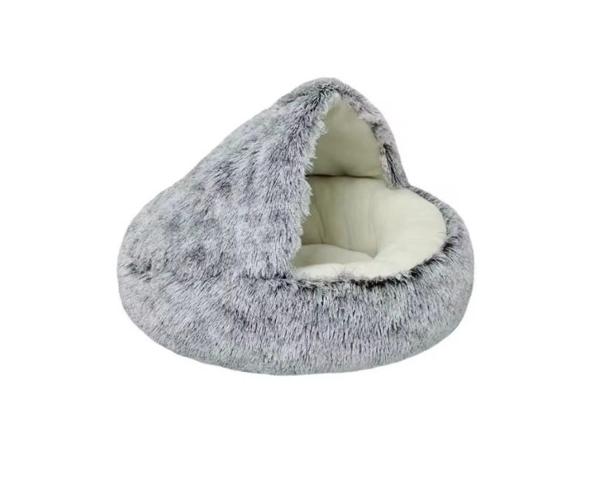 מיטת פיתה פרוותית אפורה