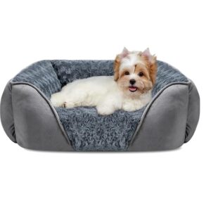 מיטה אפורה לכלב קטן