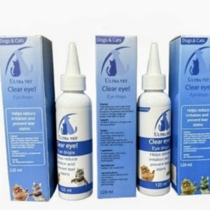 נוזל לניקוי כתמי דמעות ולהרגעת העיניים לכלבים וחתולים 120 מל Ultra Vet Clear Eye