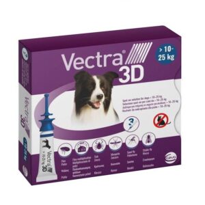 וקטרה 3D אמפולות נגד קרציות ופרעושים לכלבים במשקל 10-25 קג