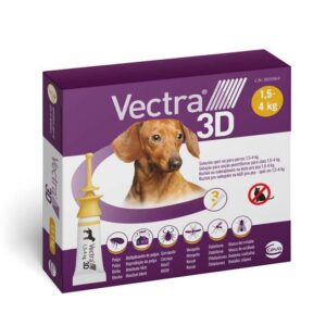 וקטרה 3D אמפולות נגד קרציות ופרעושים לכלבים זעירים במשקל 1.54 קג